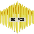 Wiaziert Ballpoint Pens, 50 Pack (Black Ink),Bulk Pens, Yellow Barrel,Click Pens For Office Home And School, Retractable Ballpoi