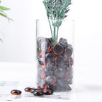 Domestar 2Lb Amber Flat Glass Marbles, Decorative Marbles For Vases Aquarium Pebbles Fish Tank Rocks Vase Fillers Diy Crafts Tab
