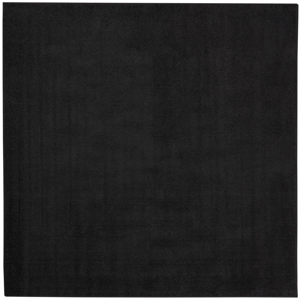 Nourison Essentials Indoor/Outdoor Black 5' X Square Area Rug, Easy Cleaning, Non Shedding, Bed Room, Living Room, Dining Room,
