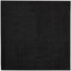 Nourison Essentials Indoor/Outdoor Black 5' X Square Area Rug, Easy Cleaning, Non Shedding, Bed Room, Living Room, Dining Room,