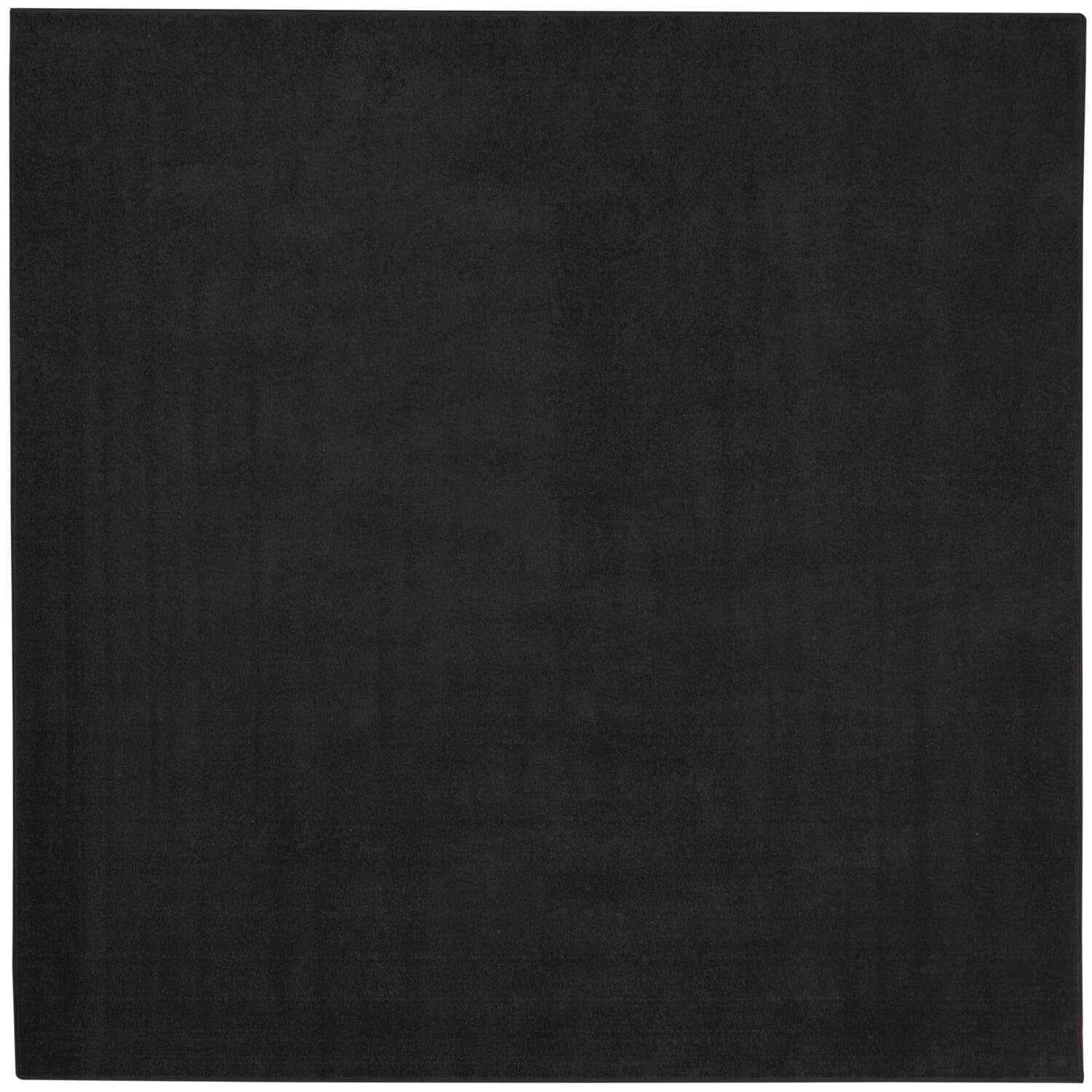 Nourison Essentials Indoor/Outdoor Black 7' X Square Area Rug, Easy Cleaning, Non Shedding, Bed Room, Living Room, Dining Room,