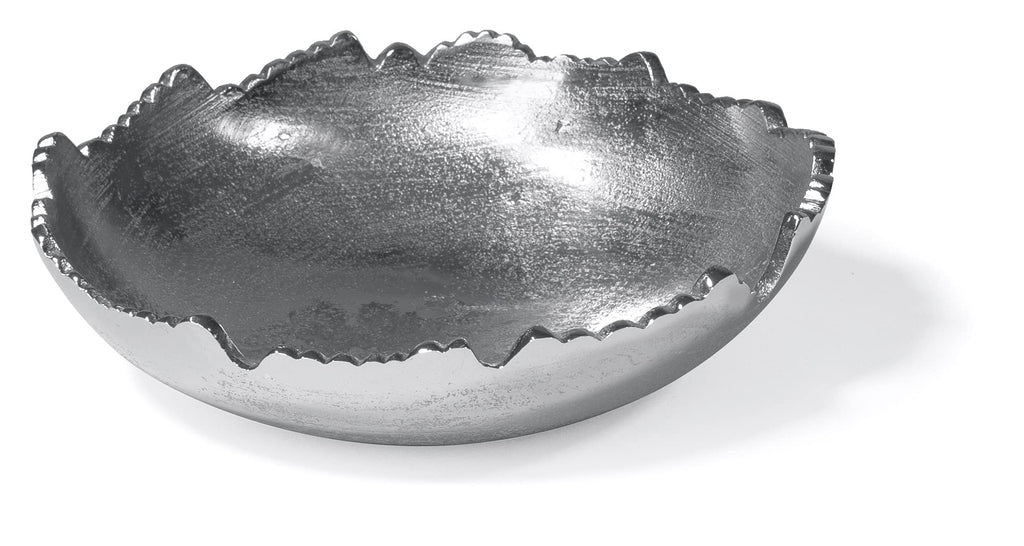 Red Co. 8.75    Gold Moon Decorative, Asymmetrical Torn, Hammered Metal Centerpiece Bowl with Sculpted Edges