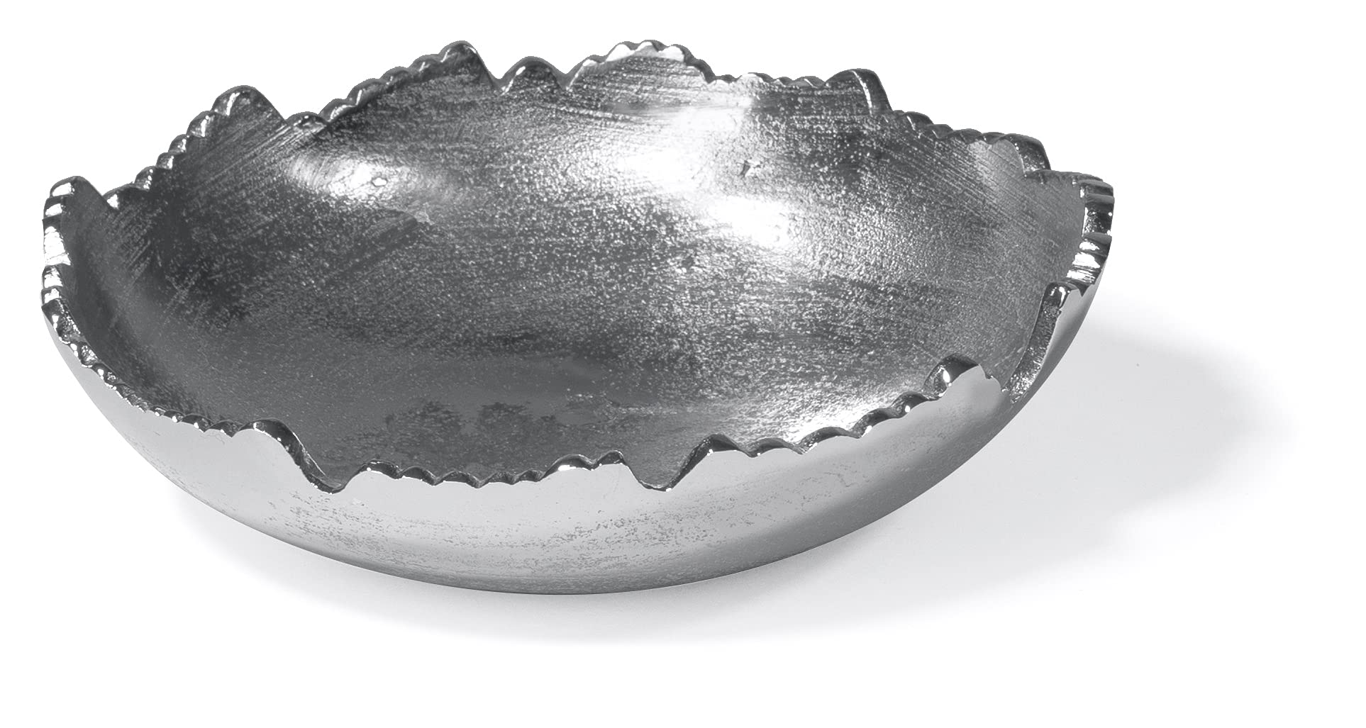 Red Co. 8.75    Gold Moon Decorative, Asymmetrical Torn, Hammered Metal Centerpiece Bowl with Sculpted Edges