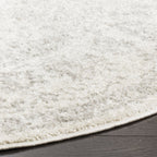 Safavieh Adirondack Collection Area Rug - 4' Round, Ivory & Silver, Oriental Distressed Design, Non-Shedding & Easy Care, Ideal