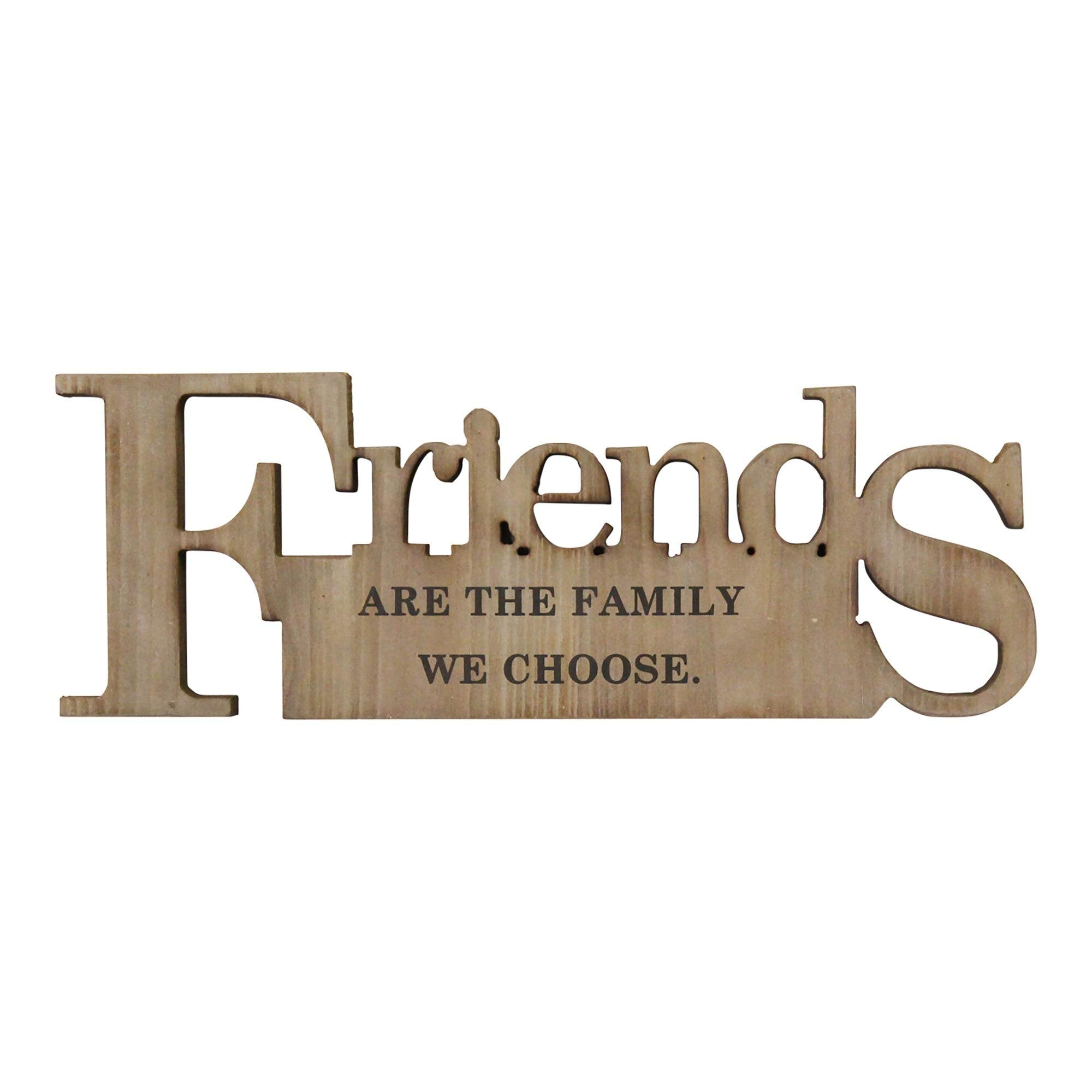HomeRoots 100% MDF Friends are The Family Natural Wooden Wall Decor