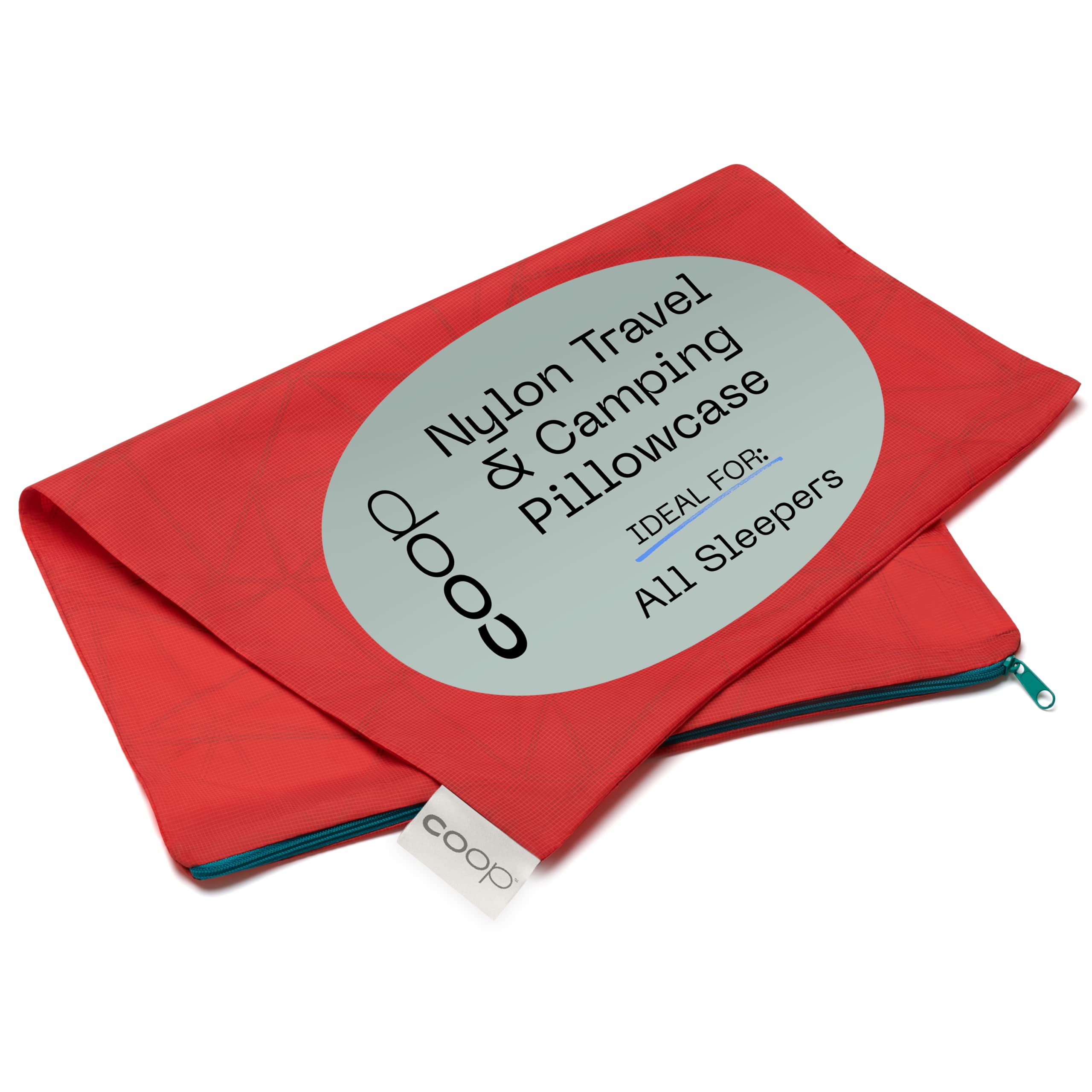 Coop Home Goods Nylon Camping Pillowcase For Travel Pillow - Waterproof Camping Pillow Protector, Small Pillow Case, Zippered Tr