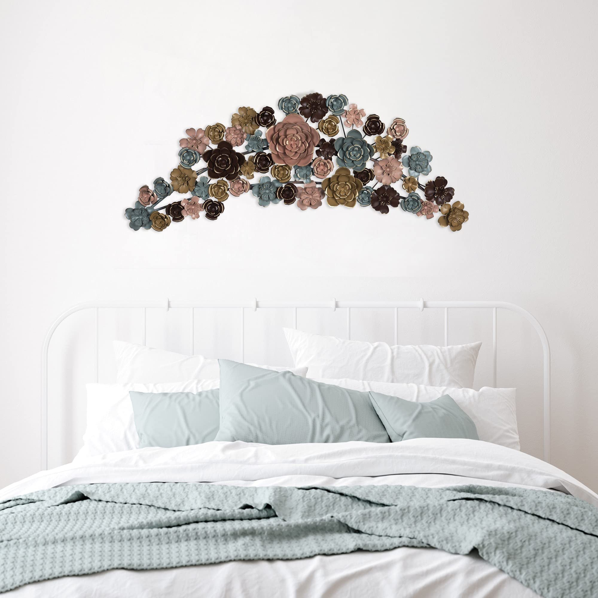 HomeRoots 100% Metal Multicolor Arched Floral Wall DÃcor