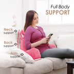 Nestl Reading Pillow For Kids, Small Bed Pillow, Back Pillow For Sitting In Bed, Memory Foam Gaming Pillow, Reading & Bed Rest Pillows, Light Pink Back Pillow For Bed, Arm Pillow With Pockets