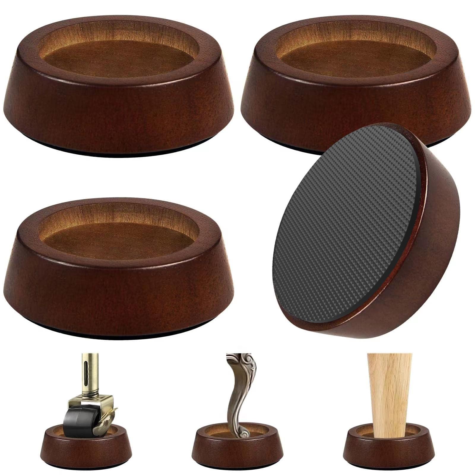 Koikey Bed Risers Wood Blocks - 1 Inch Circle Furniture Height Extenders Lifts For Sofa Couch Desk Chair Table Base Raising Spac