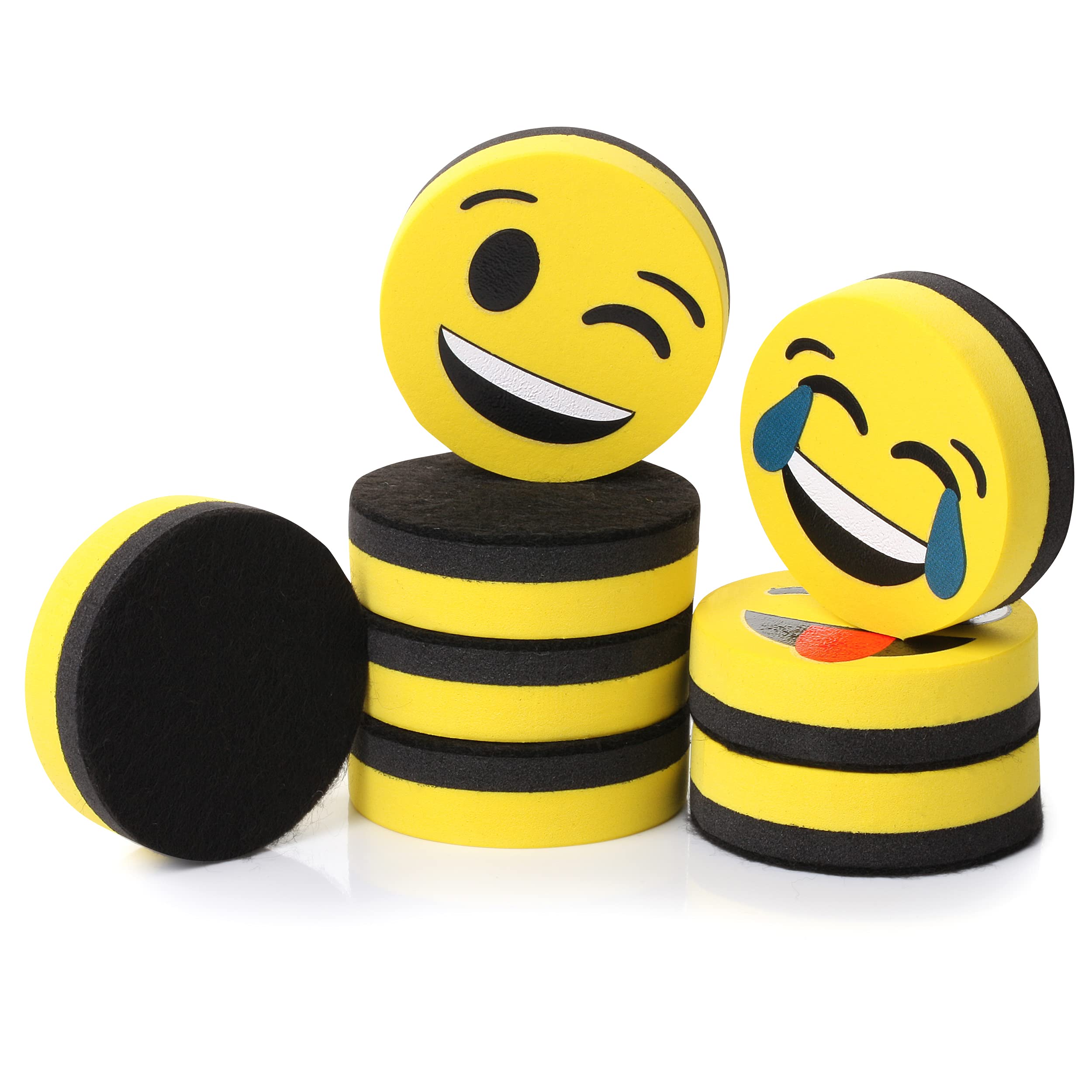 Mr. Pen- Smiley Magnetic Whiteboard Erasers, 8 Pack - Mini, Cute, Dry Erase