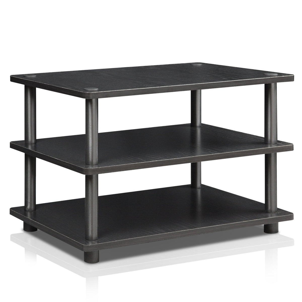 Furinno Turn-N-Tube Easy Assembly 3-Tier Corner Tv Stand, Blackwood/Black