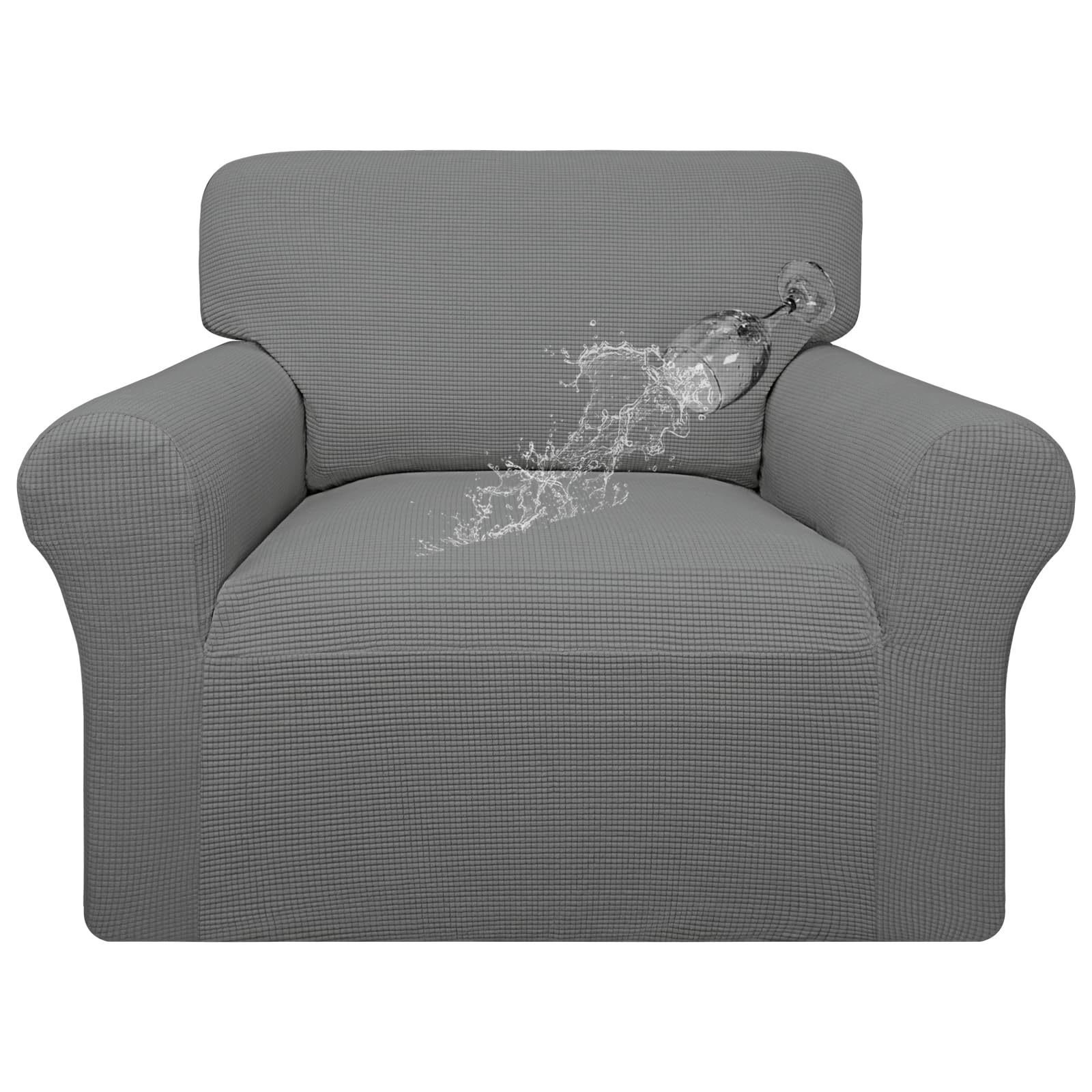 Easy-Going 100% Waterproof Oversized Chair Couch Cover, Dual Waterproof Sofa Cover, Stretch Jacquard Sofa Slipcover, Leakproof Furniture Protector For Kids, Pets, Dog And Cat, Grey