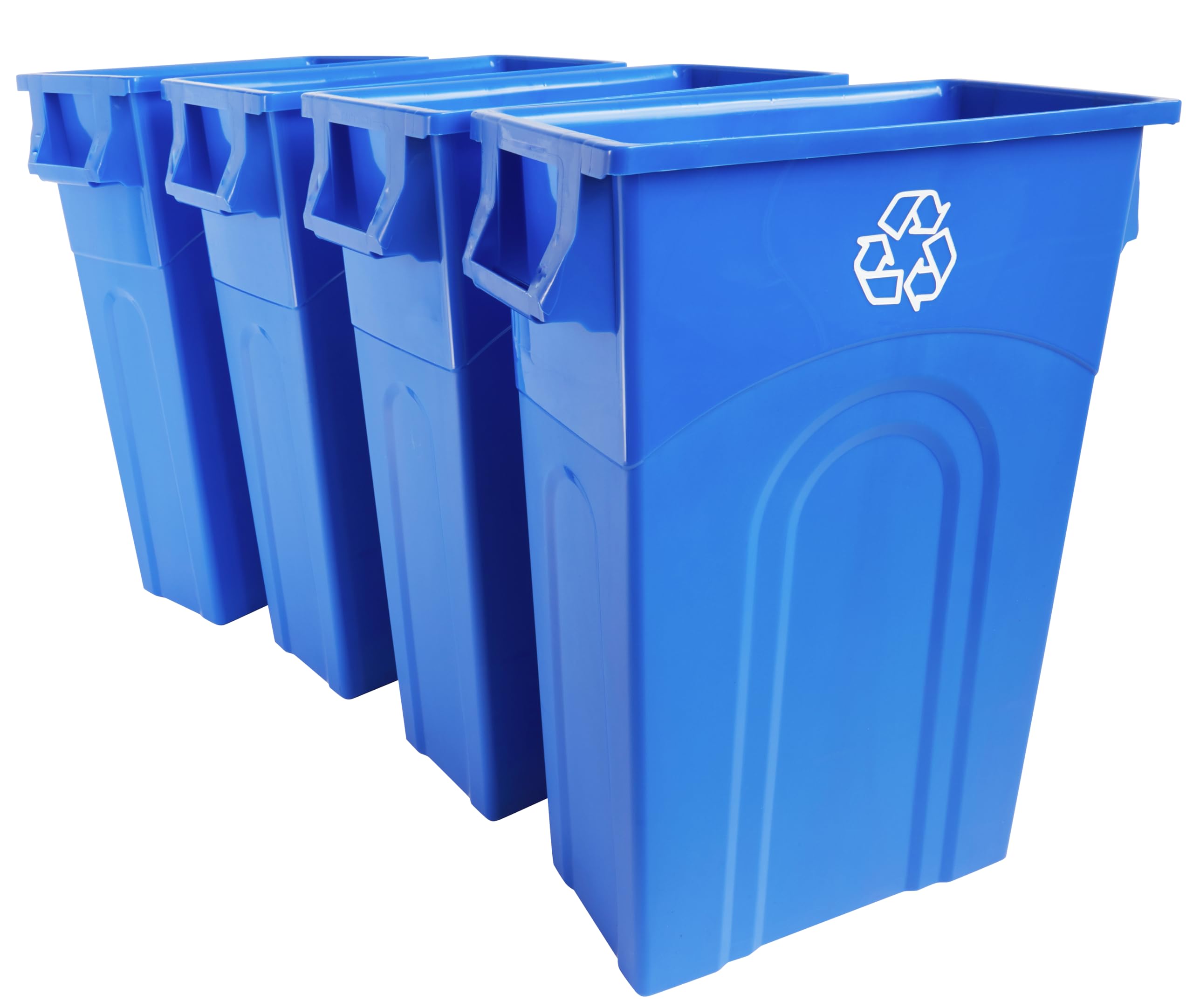 United Solutions Highboy Recycling Bin, 23 Gallon, Space Saving Slim Profile and Easy Bag Removal, Indoor or Outdoor Use, Integr
