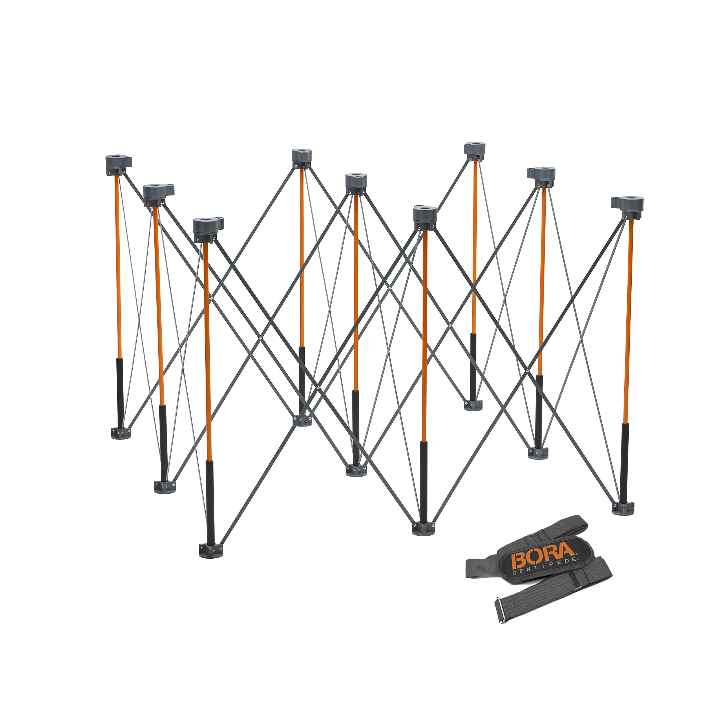 Bora Centipede Ct9 36 Inch Tall Portable Folding Workstand Workbench With Carry Strap, Collapsible, Construction Table, Support, Sawhorse, 4Ft X 4Ft, 36 Inch Work Height, 3500Lb Weight Capacity,Orange