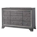 Benjara Benzara Wooden Dresser With Multiples Storage Drawers, Gray,