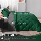 Downluxe Twin Comforter Set - Dark Green And Grey Twin Comforter, Soft Bedding Comforter Sets For All Seasons, Twin Bed Comforter Set - 2 Pieces - 1 Comforter (66'X92') And 1 Pillow Sham(20'X26')