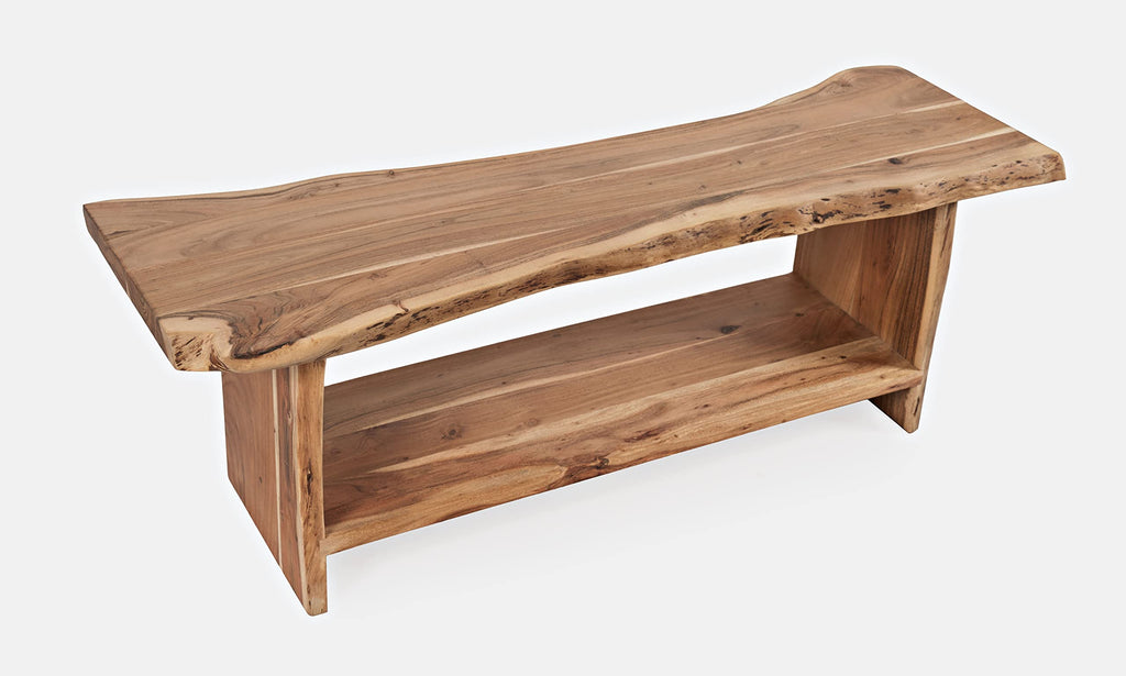 Jofran Inc. Cooper Live Edge Solid Acacia Storage Bench