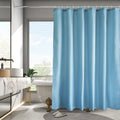 AooHome Extra Long Shower Liner, Fabric Bathroom Curtain with Hooks for Hotel, Weigthed Hem, Waterproof, 72 x 84 Inch, Blue