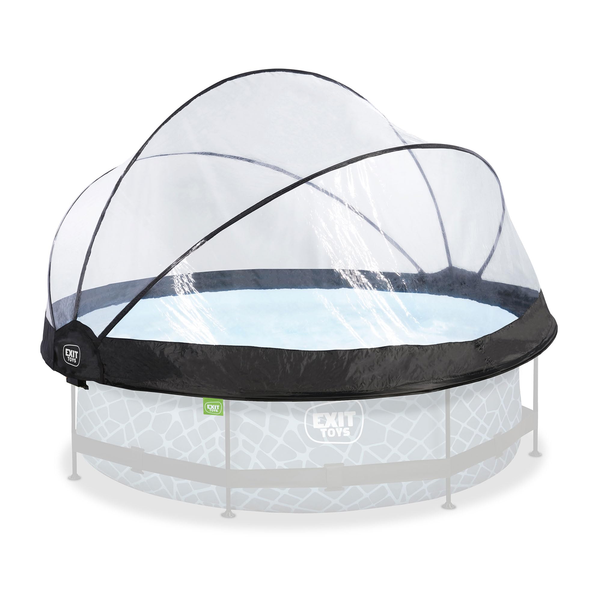 Exit Toys 118 Inch/10 Foot Round Multifunctional All Weather Cover Pool Dome Enclosure For Outdoor Pools, Compatible W/Clean & W