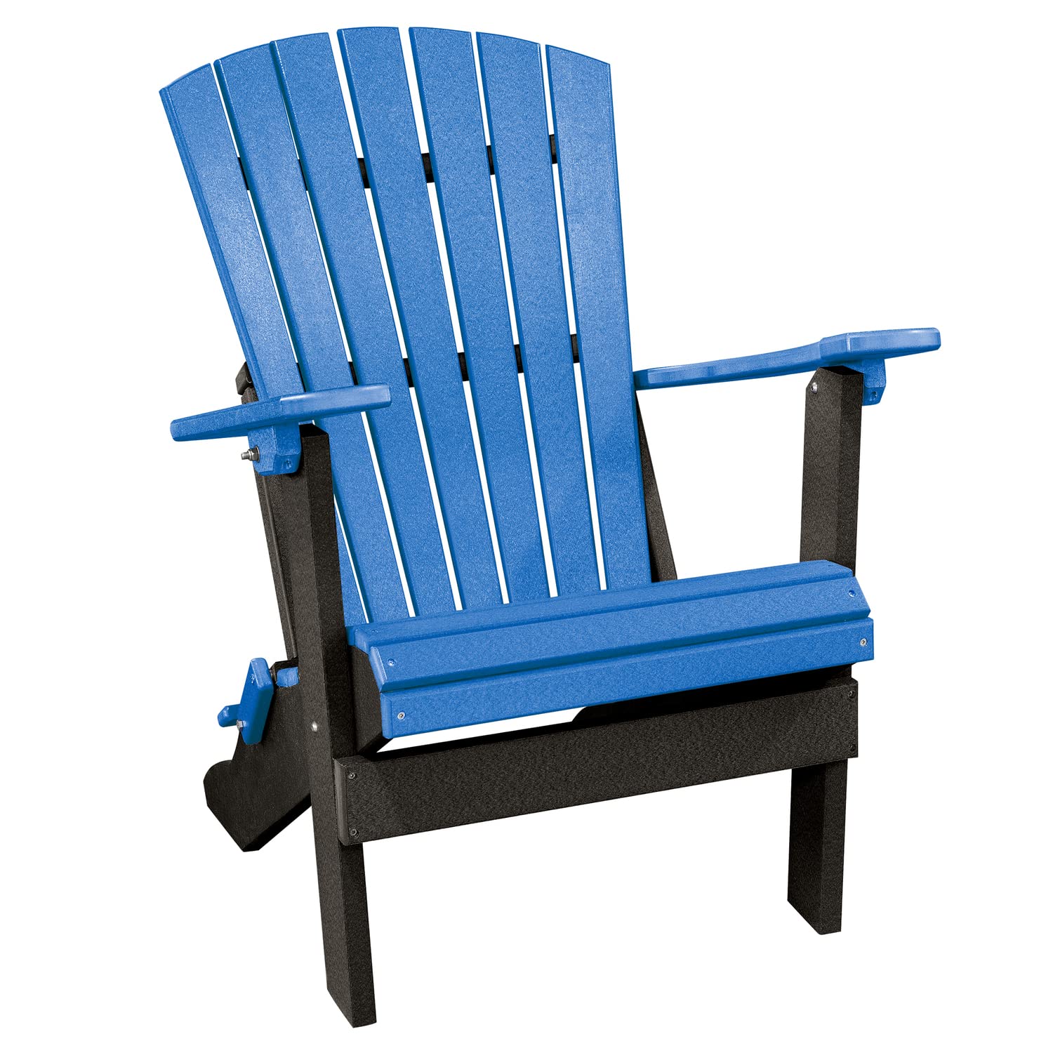 American Furniture Classics 519BBK Folding Adirondack Chair, Blue and Black