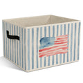 Tpbnnyqi 4th of July Patriotic Foldable Storage Bins with Handles, American Flag Storage Basket for Organizing Clothes Tools Boo