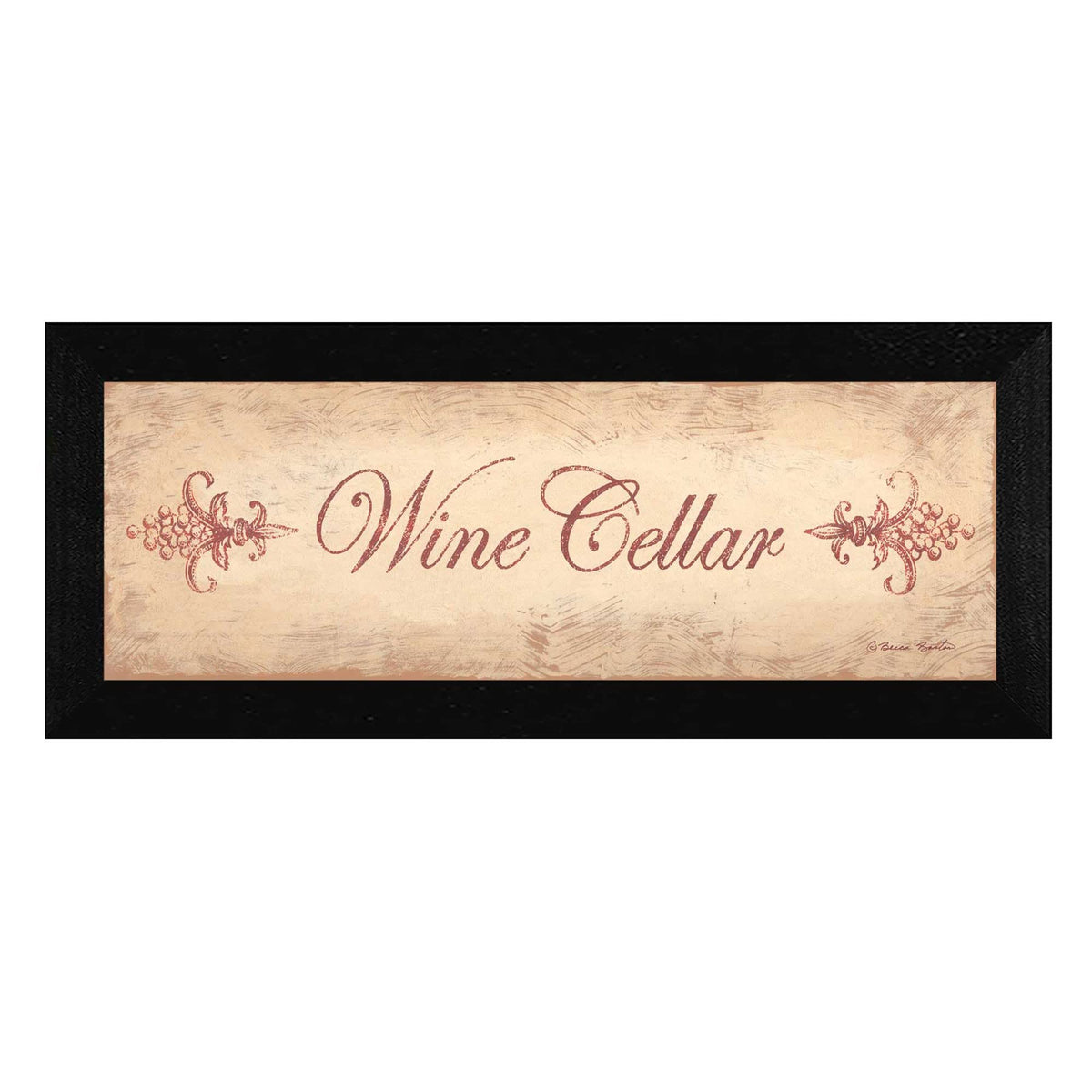 Rustic Wine Cellar Black Framed Print Wall Art