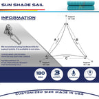 Windscreen4Less 20' X 20' X 20' Sun Shade Sail Triangle Outdoor Canopy Cover Uv Block For Backyard Porch Pergola Deck Garden Pat