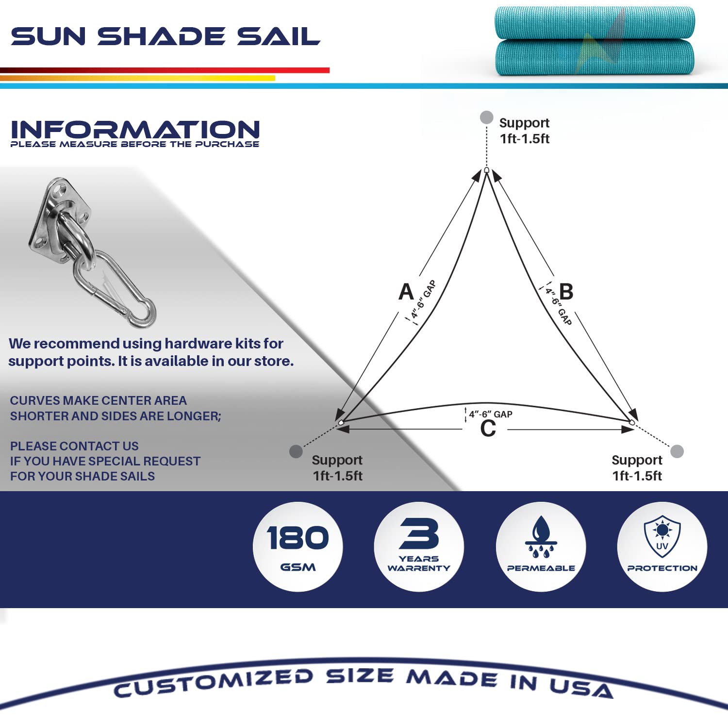 Windscreen4Less 20' X 20' X 20' Sun Shade Sail Triangle Outdoor Canopy Cover Uv Block For Backyard Porch Pergola Deck Garden Pat