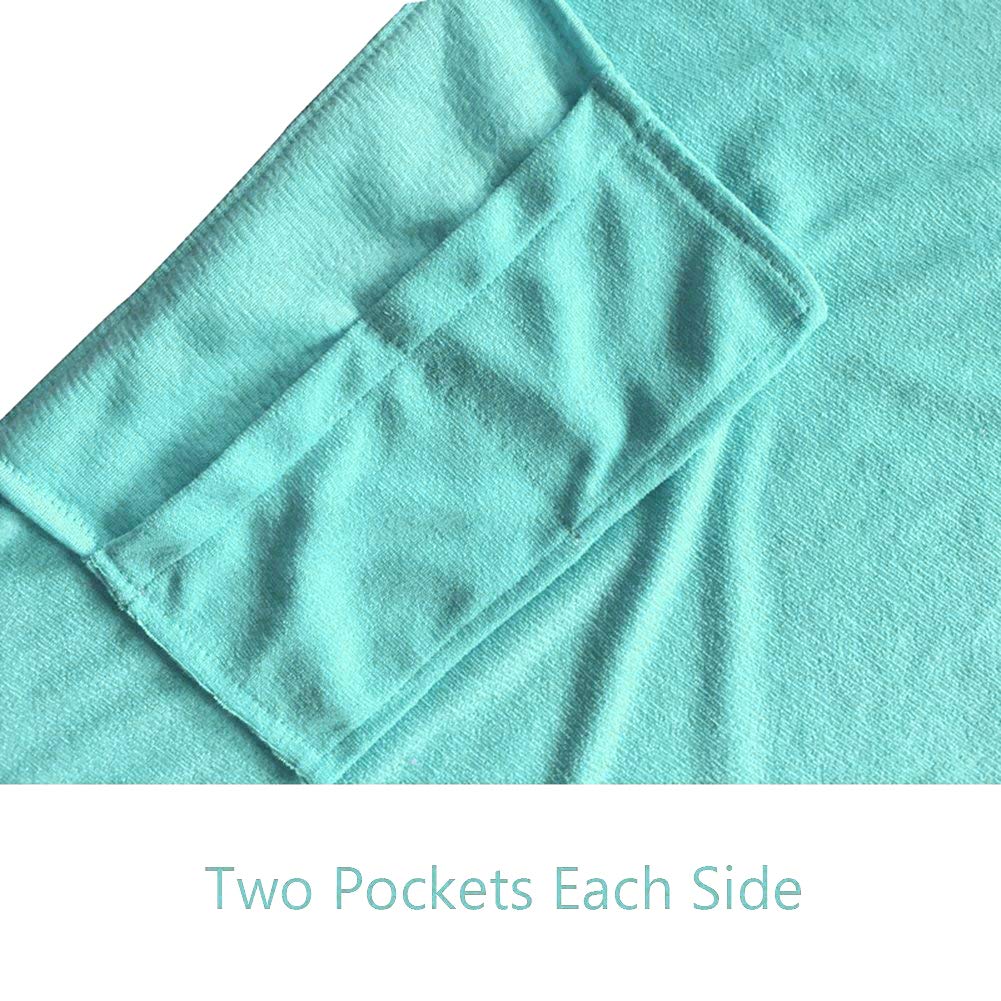 Vocool Chaise Lounge Pool Chair Cover Beach Towel Fitted Elastic Pocket Won'T Slide (Lakeblue)