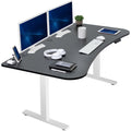 VIVO Electric 63 x 32 in Standing Desk, Memory Height Adjustment, 1B Series, Holds 220 lbs, Black Carbon Fiber Top White Frame, 
