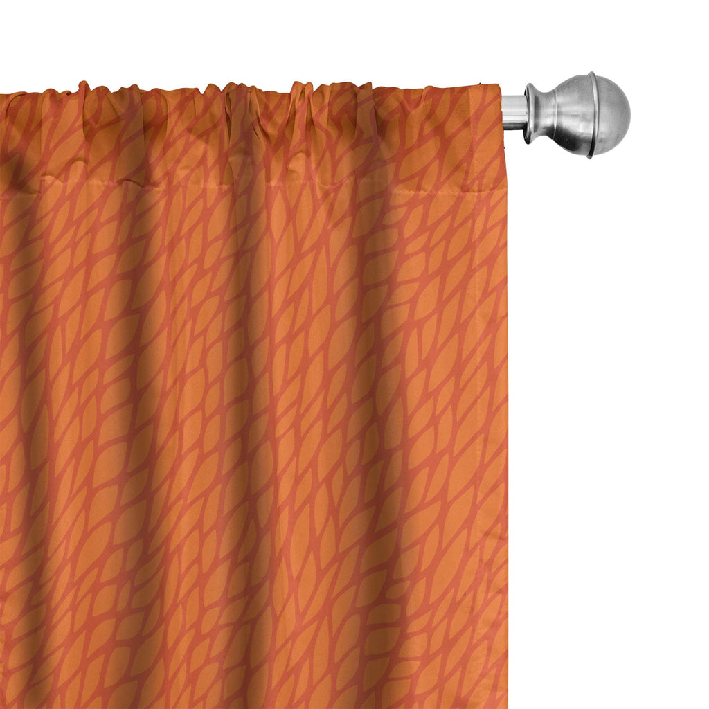 Ambesonne Burnt Orange Window Curtains Pack of 2, Abstract Foliage Leaves Pattern Sketch Nature Growth Composition, Lightweight 