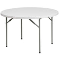Flash Furniture Kathryn 4' Round Plastic Folding Event Table for Parties and Trade Shows, Portable Indoor/Outdoor Event Banquet Table, White