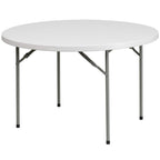 Flash Furniture Kathryn 4' Round Plastic Folding Event Table for Parties and Trade Shows, Portable Indoor/Outdoor Event Banquet Table, White
