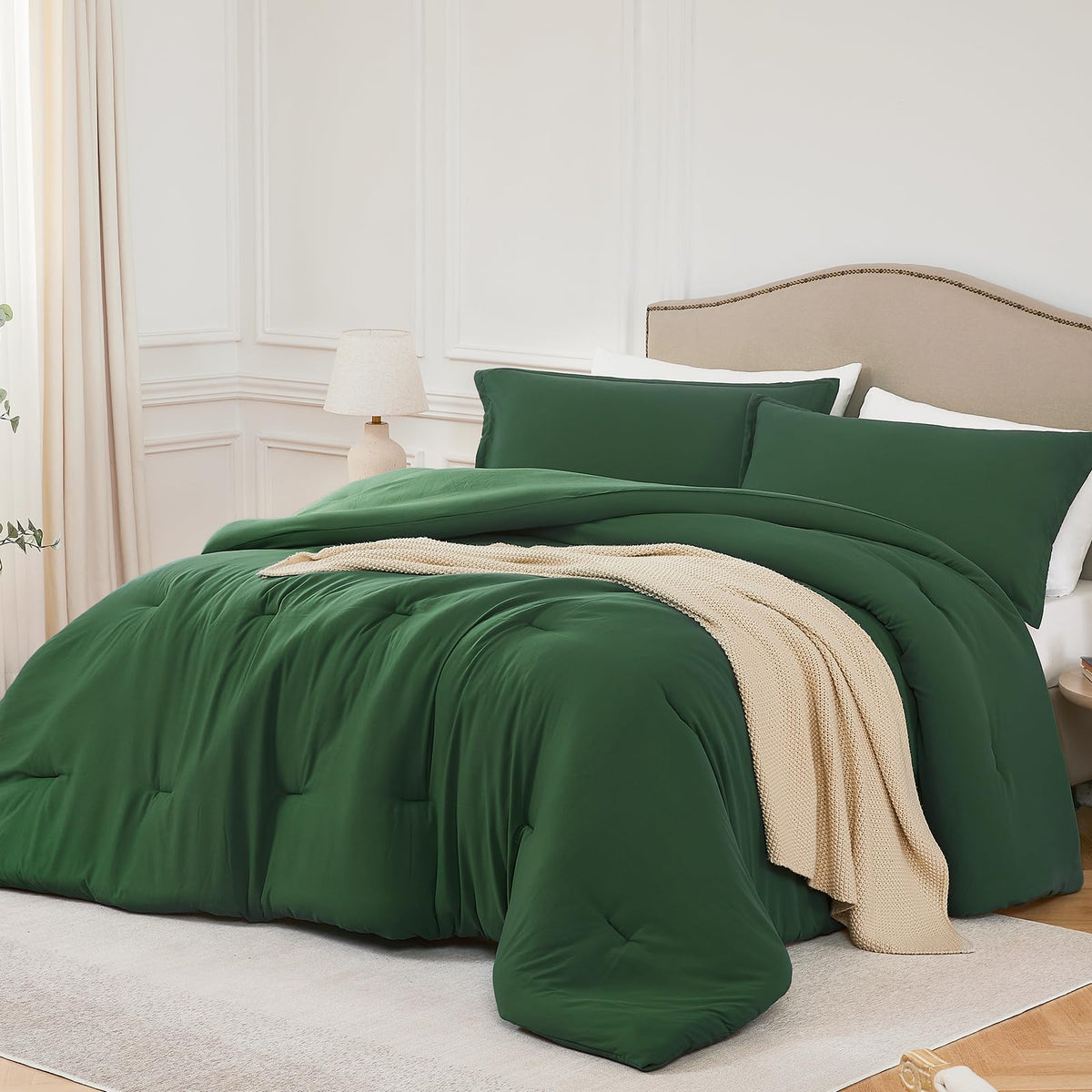 Quataly Twin Comforter Set Emeraldgreen,2Pcs Soft Lightweight Breathable Bedding Comforter Sets For All Season, Twin Size(68''