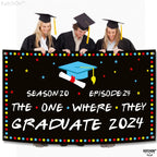 Katchon, The One Where They Graduate 2024 Backdrop - Xtralarge, 72X44 Inch | Friends Graduation Banner, Friends Graduation Decor