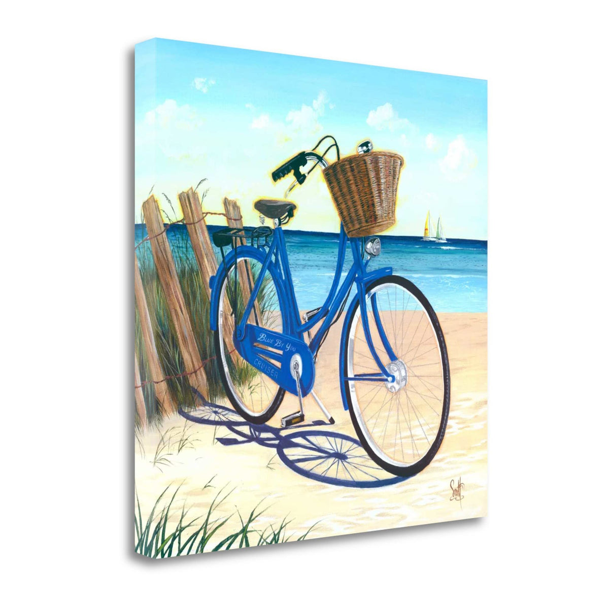 25' Bright and Fun Blue Bicycle by The Beach Gallery Wrap Canvas Wall Art