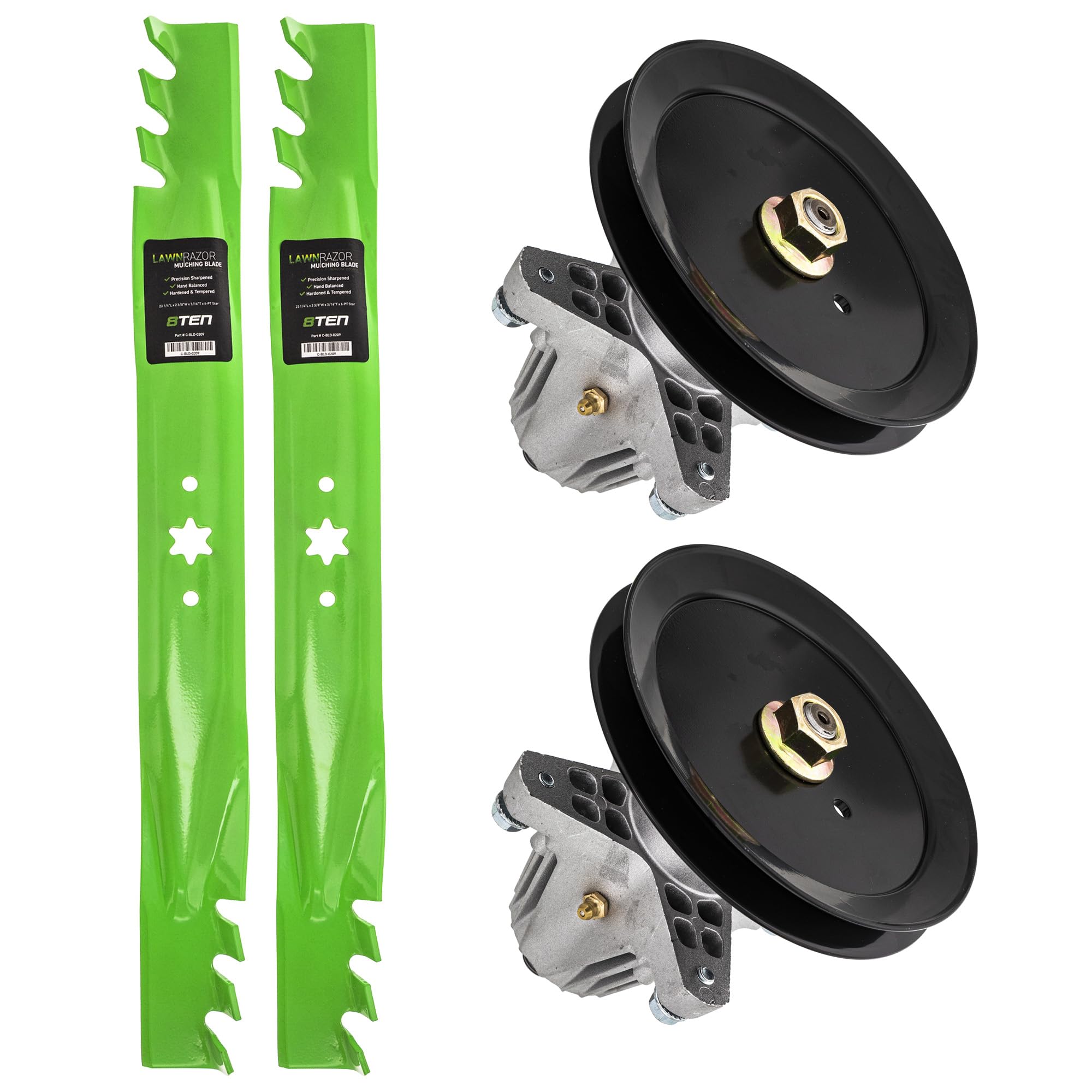 8Ten Spindle Mulching Blade Kit For Mtd Cub Cadet 46 Inch Deck Ltx1045 Ltx1046 Ltx2046M Tractors