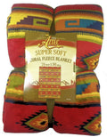Aztec Southwestern Soft Coral Fleece Throw Blanket 70 X 90