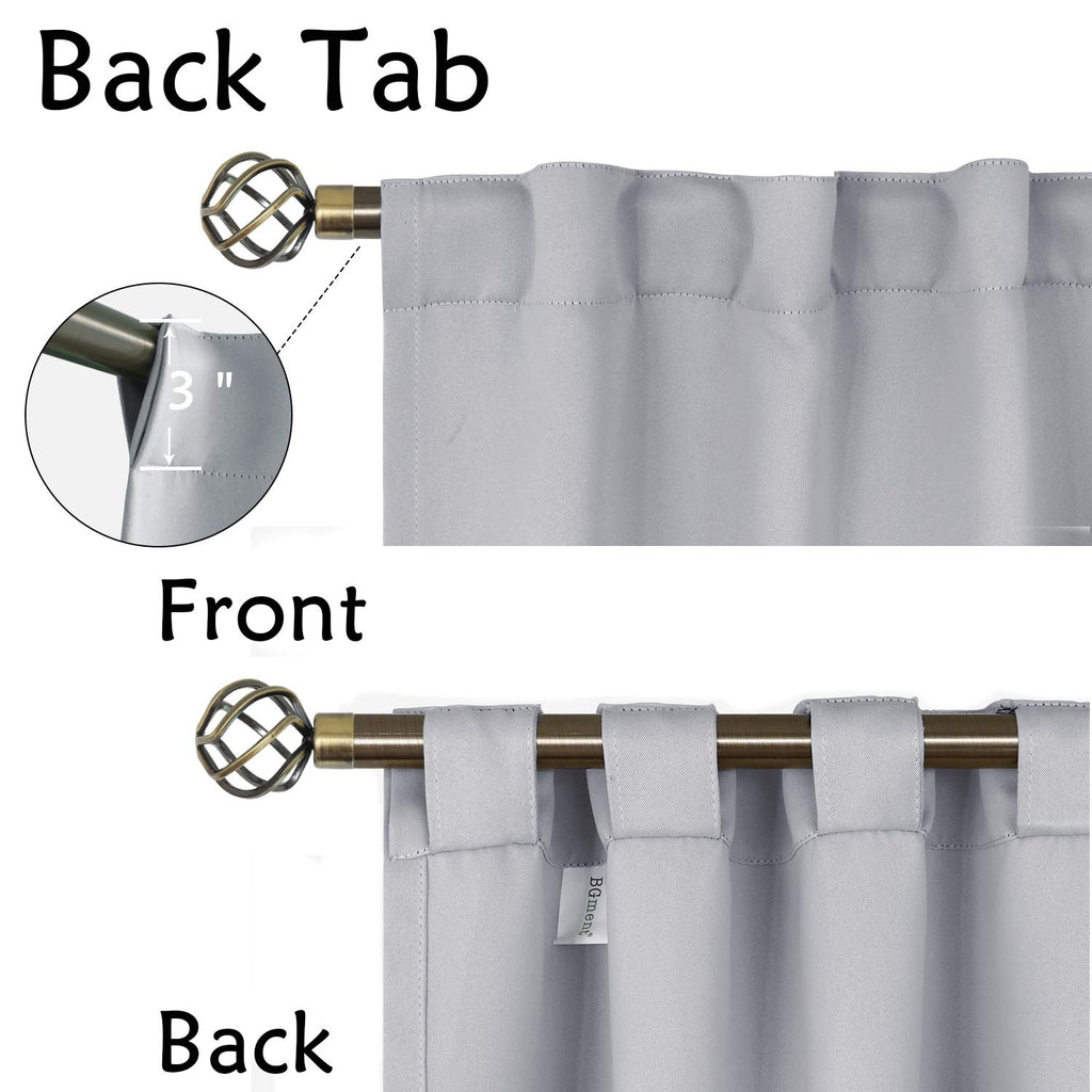 Bgment Rod Pocket And Back Tab Blackout Curtains For Bedroom - Thermal Insulated Room Darkening Curtains For Living Room, 2 Window Curtain Panels (70 X 63 Inch, Light Grey)