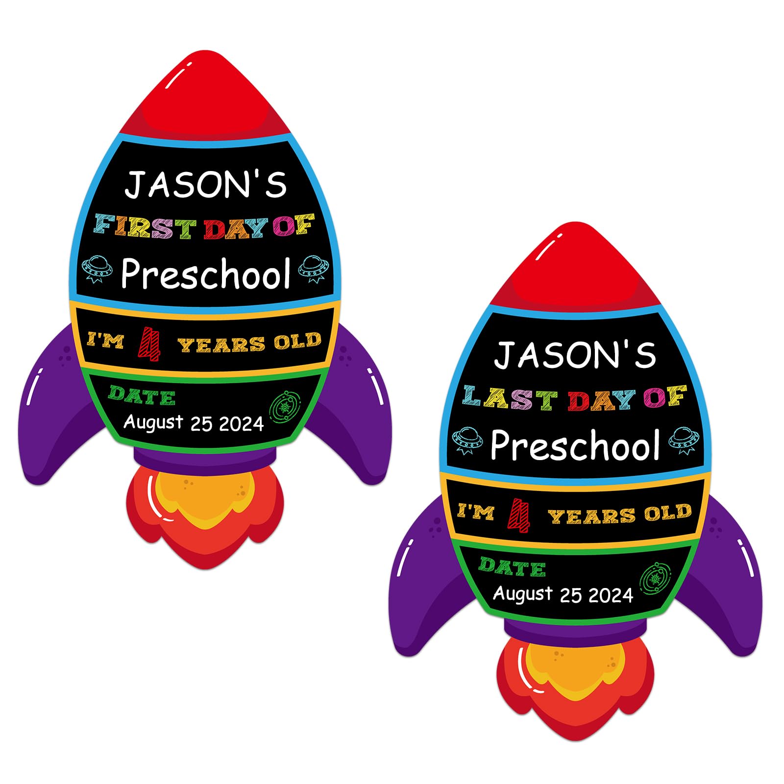 Waahome First And Last Day Of School Chalkboard Sign- 9.8'X13.8' First Day Of School Sign Double Sided Back To School Sign Roc