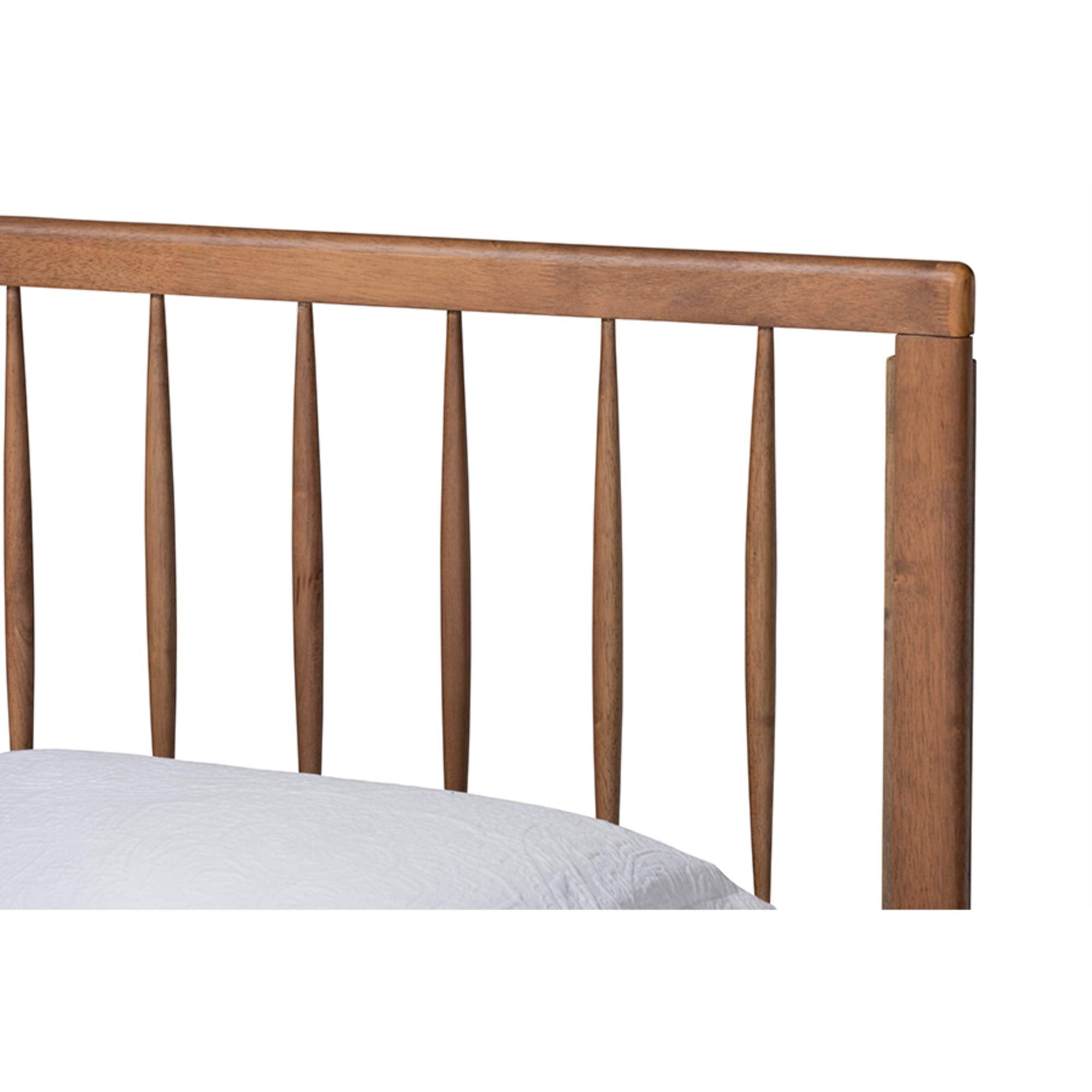 Baxton Studio Sora Mid-Century Modern Ash Walnut Finished Wood Twin Size Platform Bed