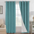 H.VERSAILTEX Linen Blackout Curtains 108 Inches Long 100% Absolutely Blackout Thermal Insulated Textured Linen Look Curtain Drap