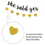 Dill-Dall She Said Yes Banner, Just Engaged, Happy Engagement Party Hanging Decor, Glittery Bachelorette Bride To Be Party Decor