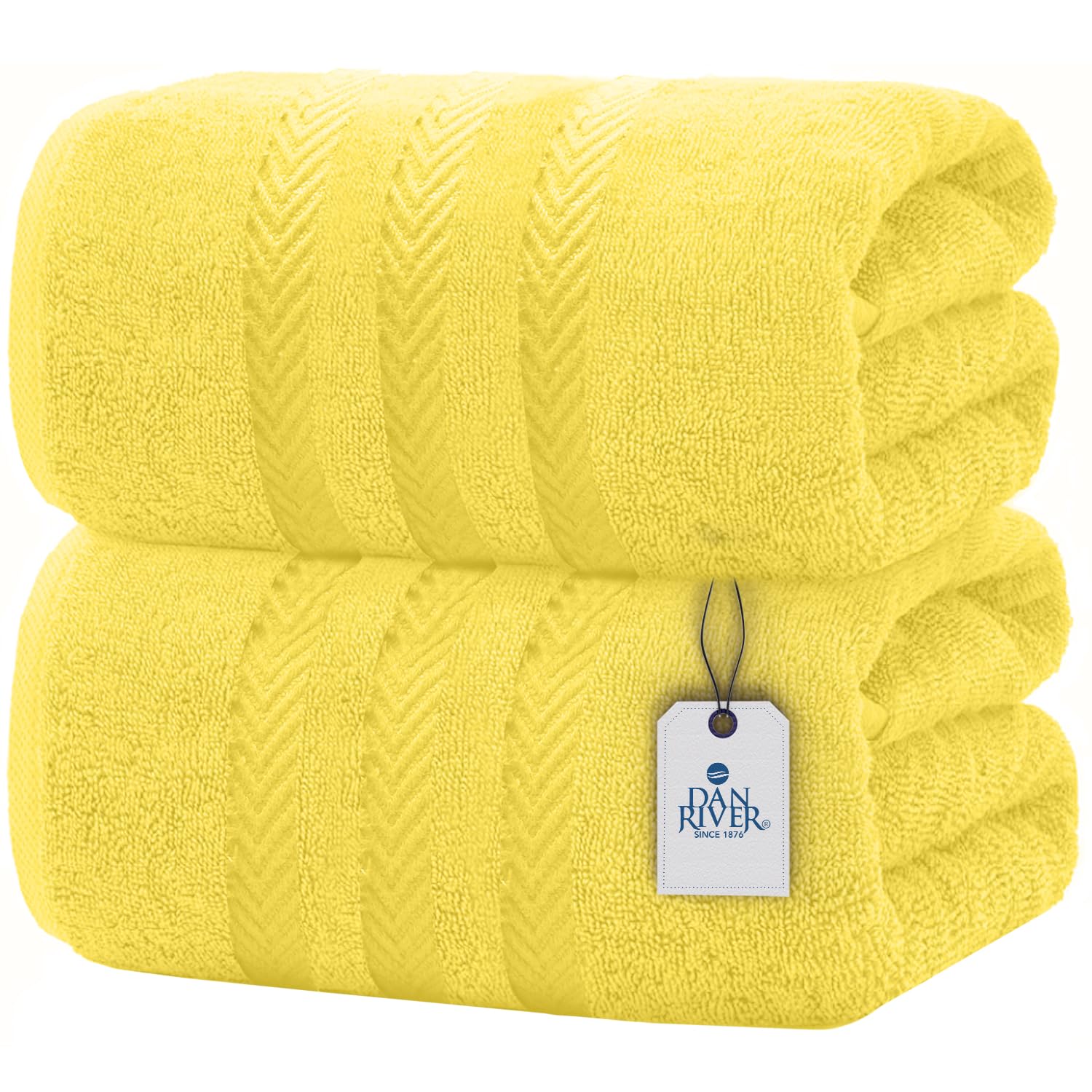 DAN RIVER 100% Cotton Bath Sheets - 550 GSM Ultra Super Soft Sheets - Jumbo Large Bath Towels for Bathroom, Home, Hotel, Spa, Be