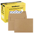 Valbox A2 Invitation Envelopes 100 Qty 4.375X5.75' Brown Kraft Envelopes Self Seal For Invitations, Photos, Wedding, Announceme