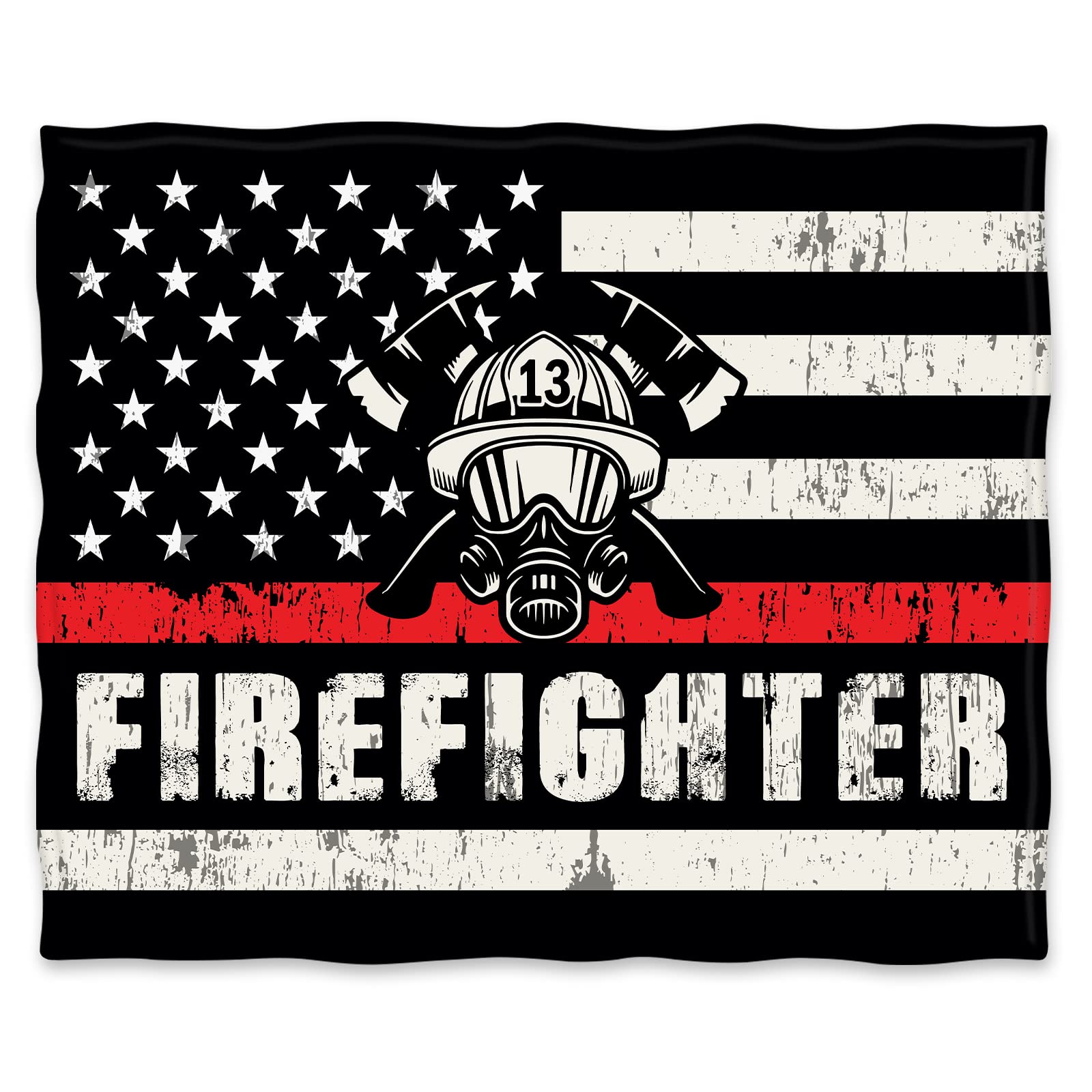 Jekeno Firefighter Blanket Gifts For Fireman Men Boy Dad Husband Son Friend Adult Home Bedroom Living Room Decor Soft Cozy Light