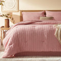 Laojin Balhen Twin Comforter Set 6 Pieces, Seersucker Bed In A Bag Twin, Pink Comforter With Sheets, Comforters Twin Size Beddin