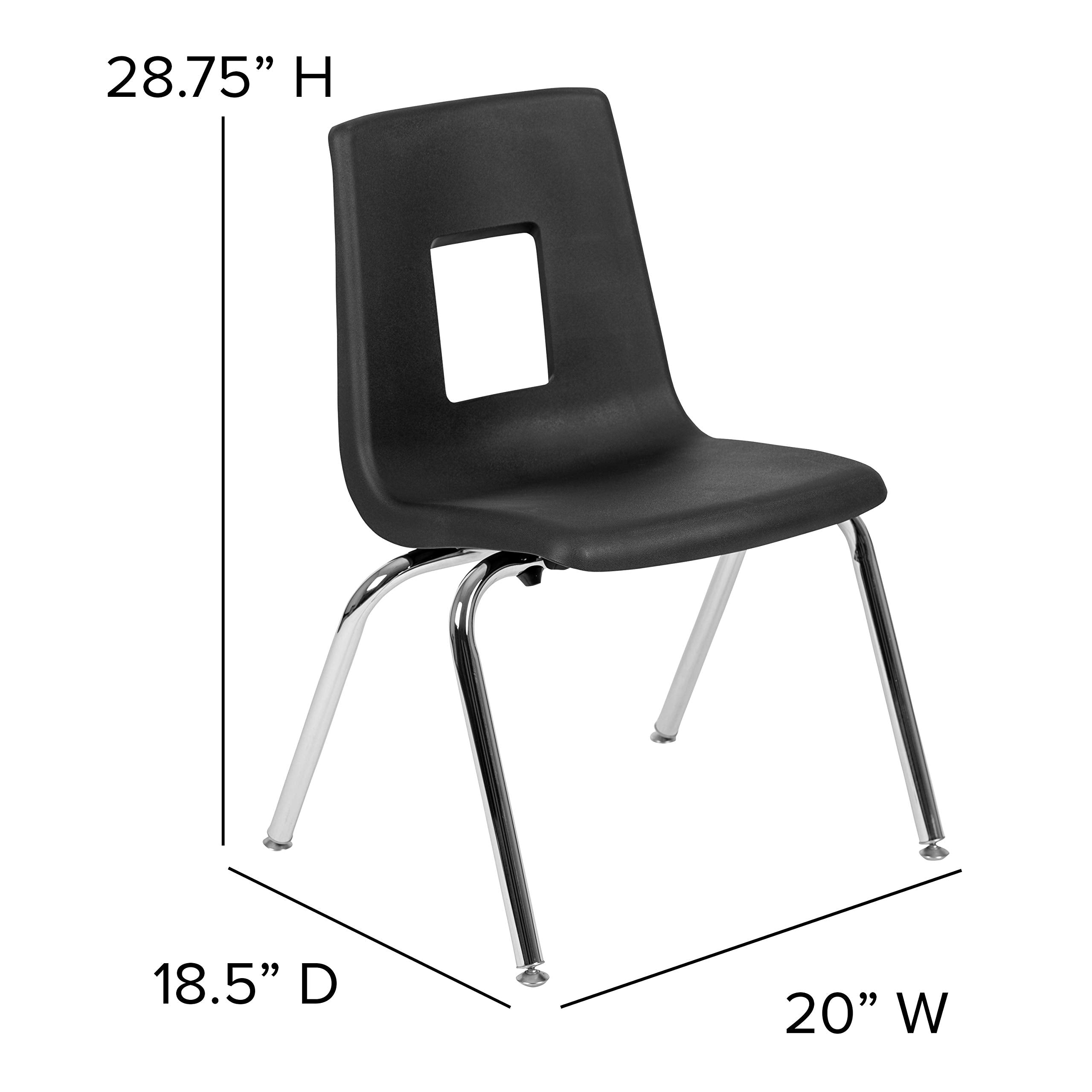 Flash Furniture Mickey Advantage Black Student Stack School Chair - 16-inch