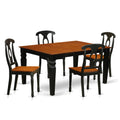 East West Furniture WEKE5-BCH-W 5 Piece Dining Table Set for 4 Includes a Rectangle Kitchen Table with Butterfly Leaf and 4 Dining Room Chairs, 42x60 Inch, Black & Cherry