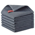 Nialnant 100% Cotton Waffle Weave Kitchen Towels,6 Pack Dish Cloths for Washing Dishes,Kitchen Dish Towels 12x12 Inches,Dark Gra